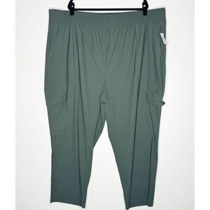 New Old Navy High-Waisted SleekTech Cargo Ankle Pants Women's Green Plus Size 4X